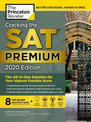 cover image of Cracking the SAT Premium Edition with 8 Practice Tests, 2020